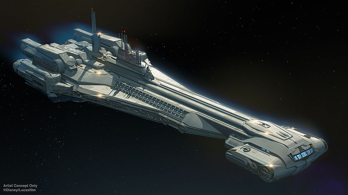 An artists concept for the space ship Halcyon.