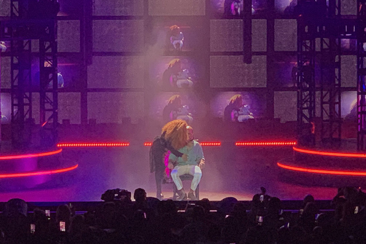 Janet Jackson in concert at The Park Theater in Las Vegas with lights ablazin'