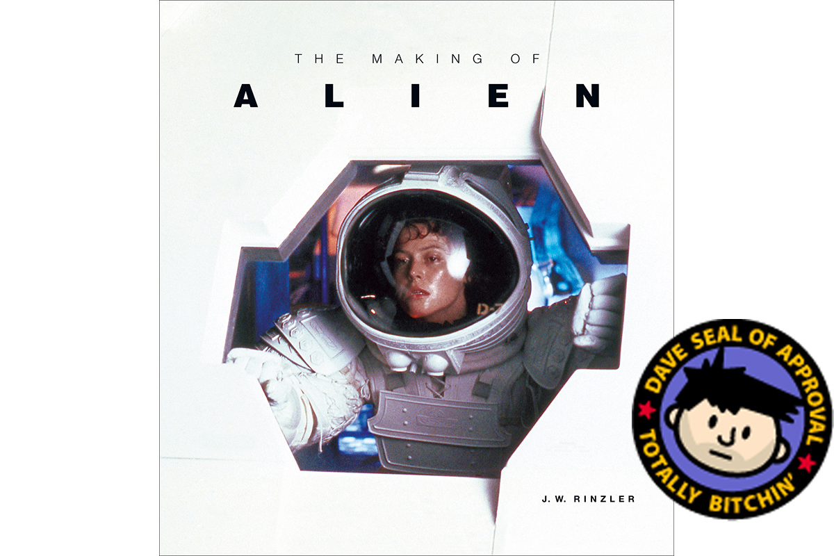 The book cover to The Making of Alien with the DAVE APPROVED sticker on it.