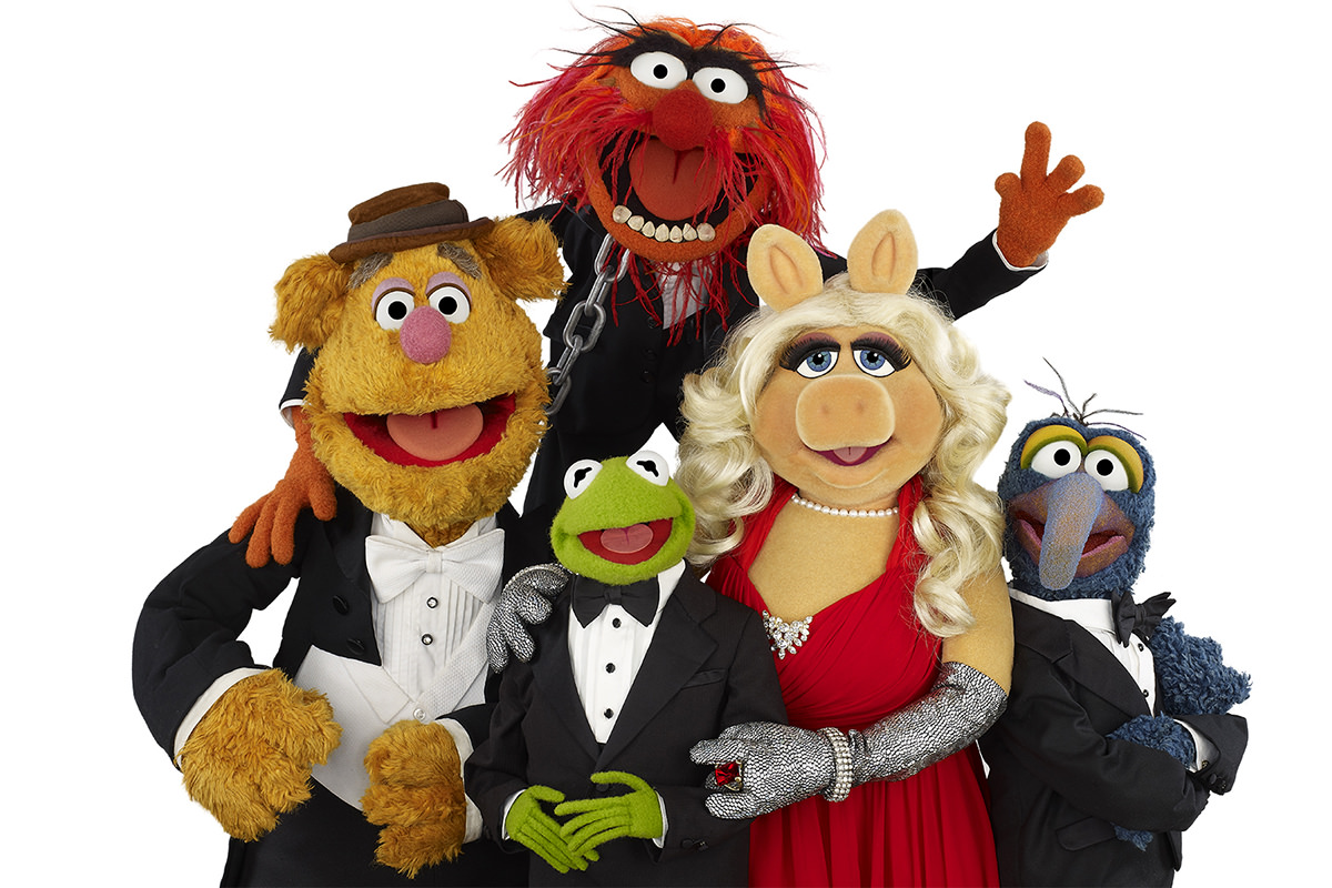 Muppets! Animal, Fozzie Bear, Kermit, Ms. Piggy, and Gonzo.