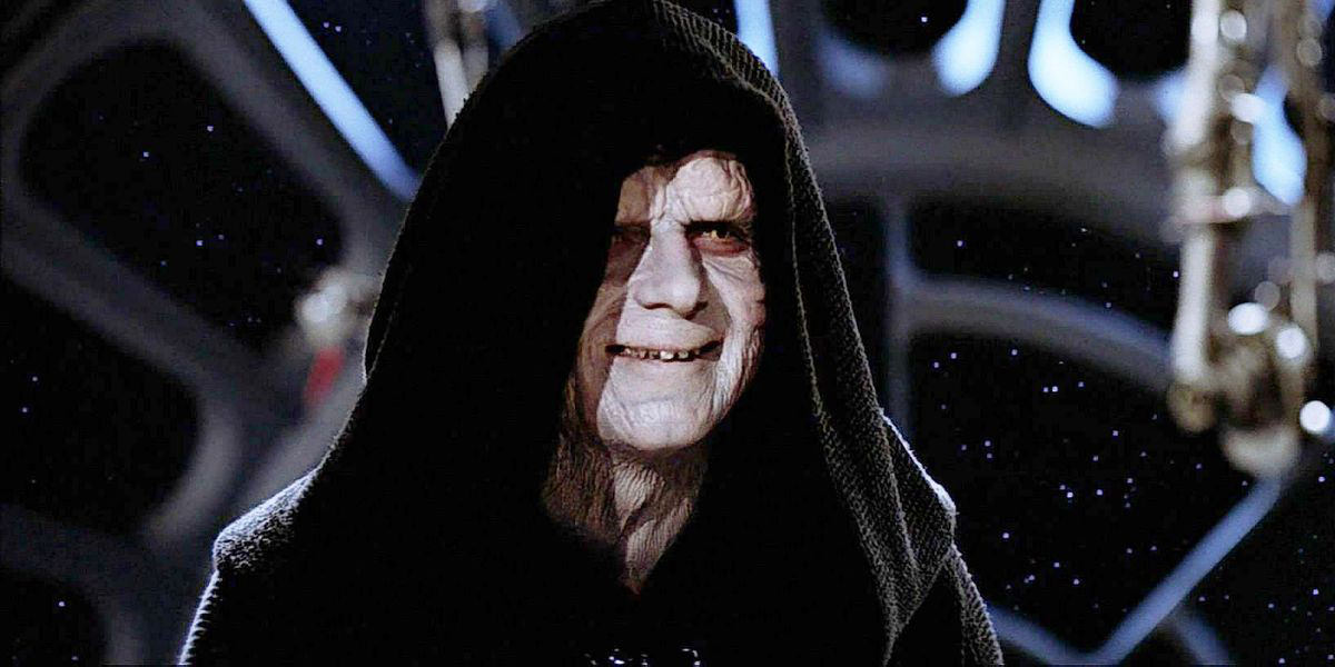 Deranged Emperor Palpatine looking particularly evil.