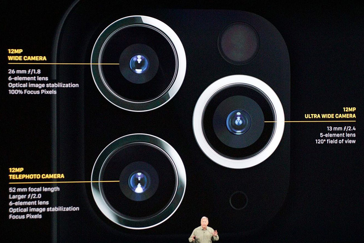 A photo of the camera array on the back of the new iPhone 11 Pro.