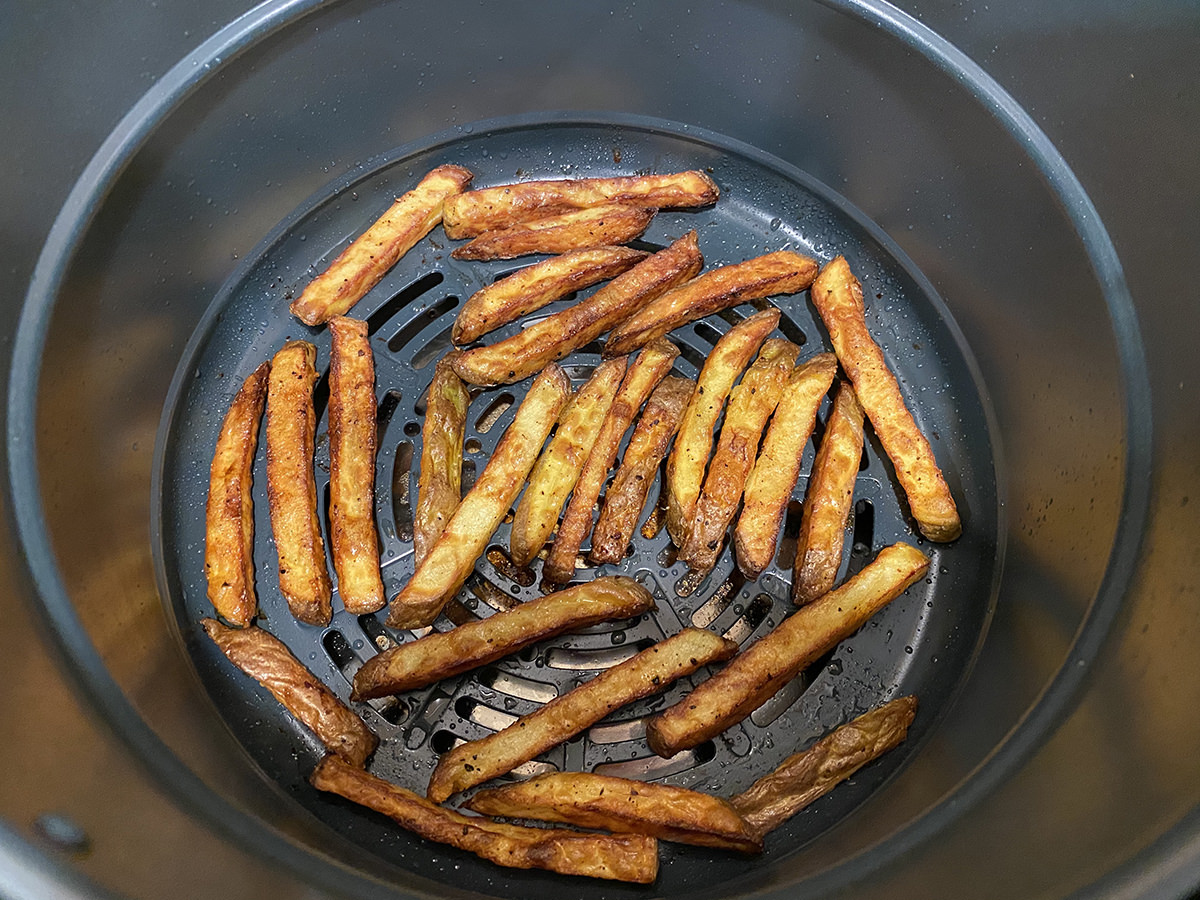 Air fries after baking where they have shrunk quite a bit!.