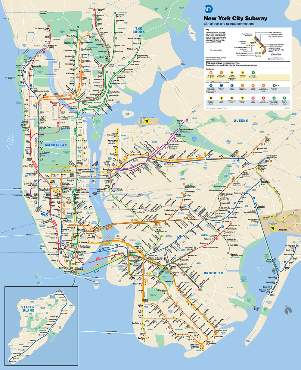 New York City subway map by Michael Hertz.