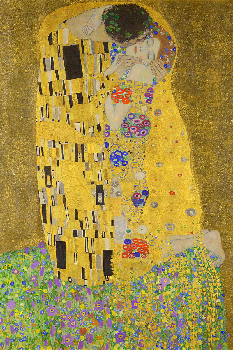 The famous Klimt painting The Kiss.