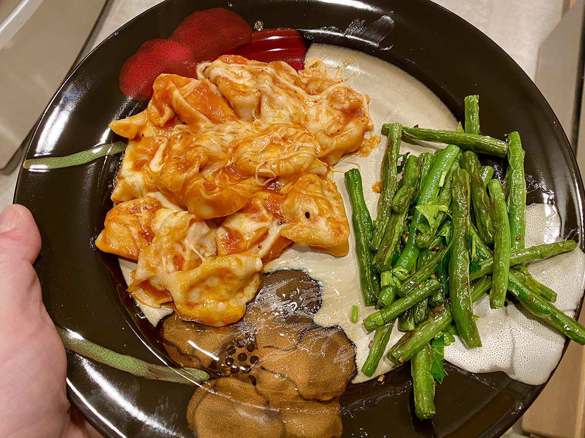 Plated with the green beans.