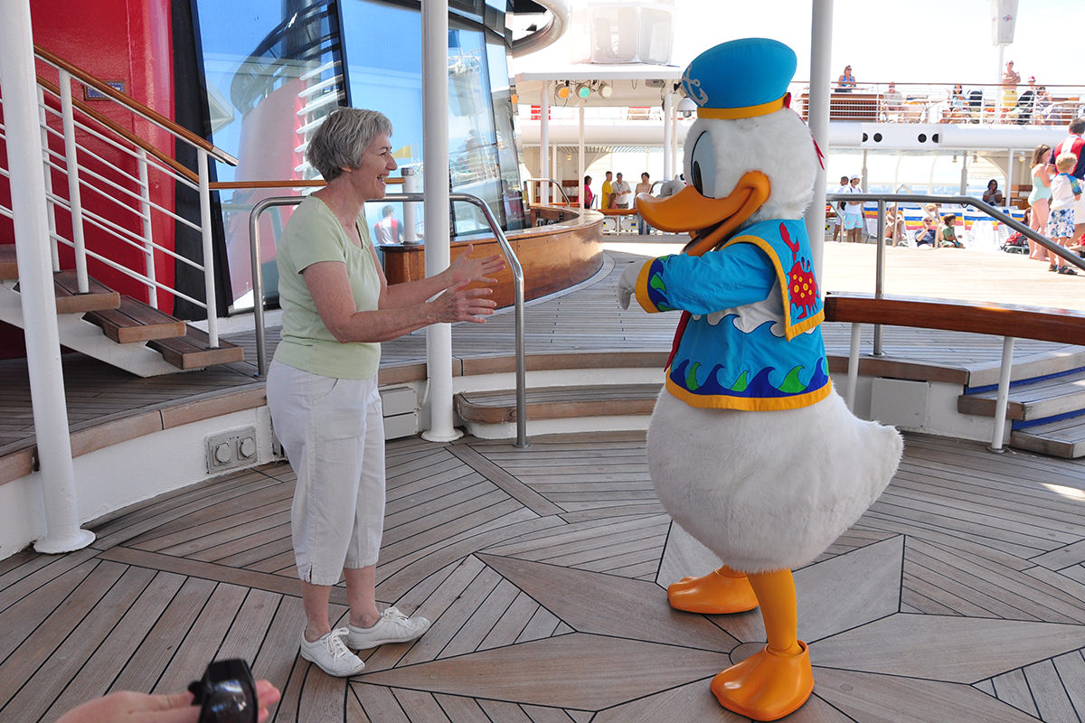 Mom aboard the Disney Magic in the Mediterranean