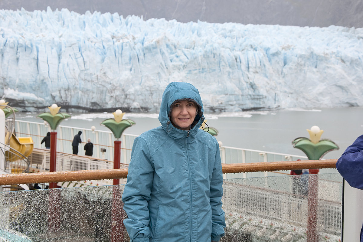 Mom aboard the Norwegian Pearl in Alaska