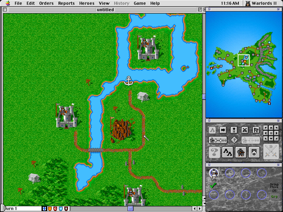 Warlords II playing on an old Mac