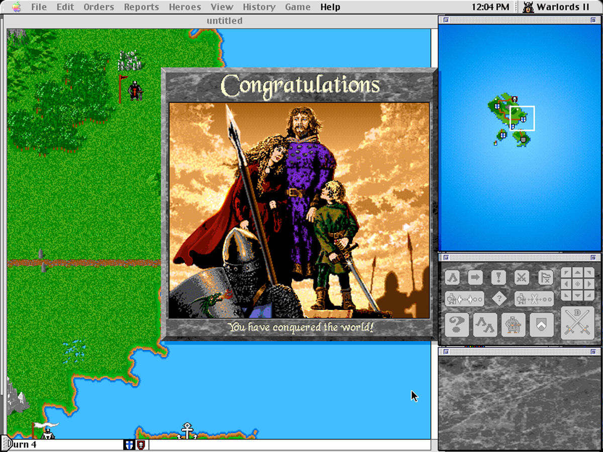 Warlords II playing on an old Mac