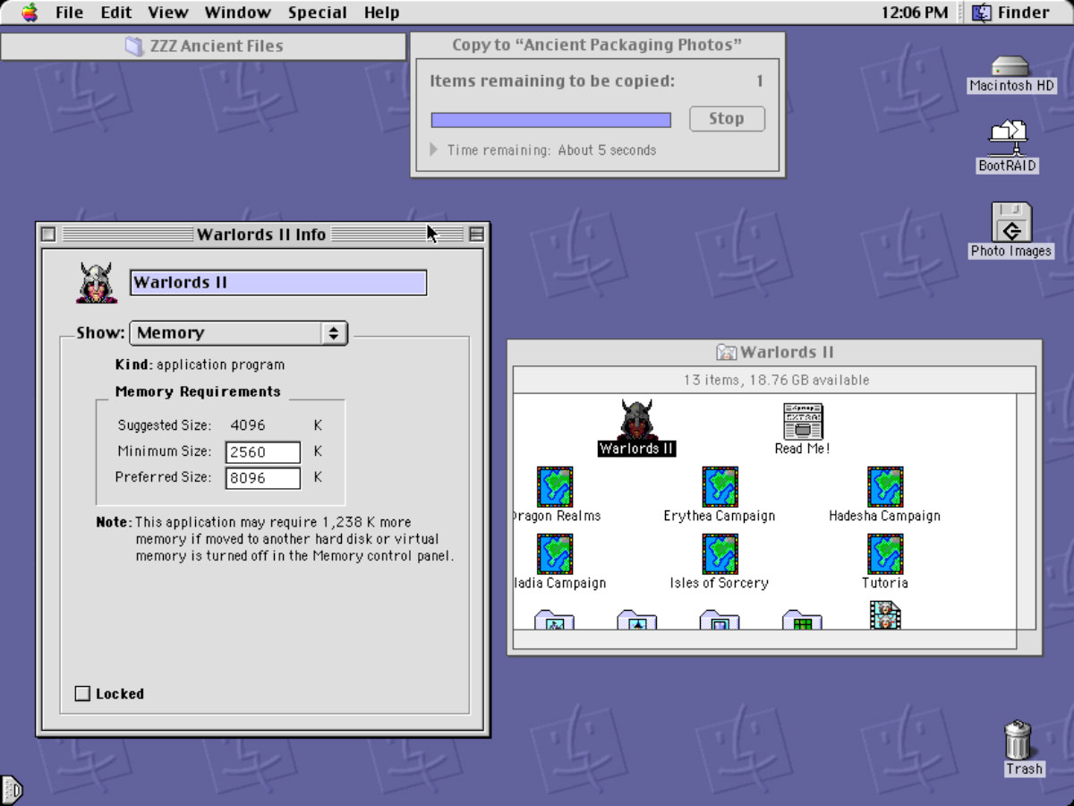 Warlords II playing on an old Mac
