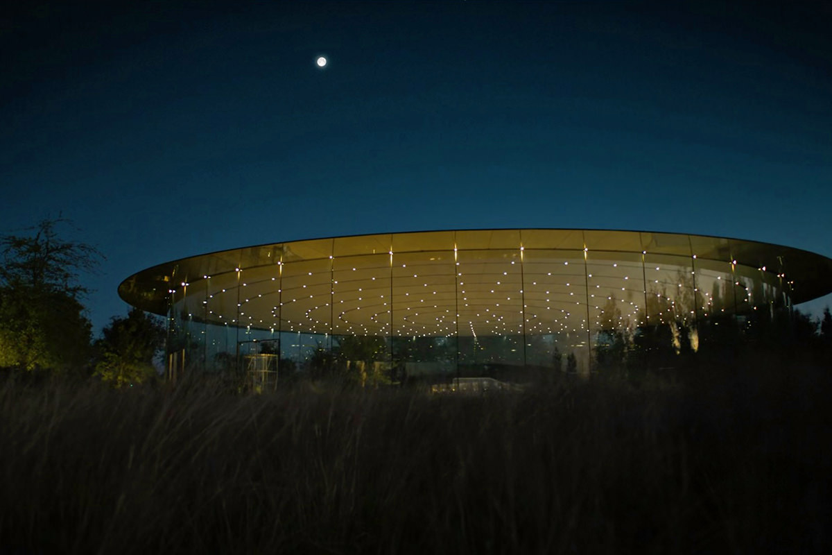 The Steve Jobs Theater Building at Sunrise.