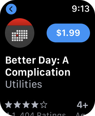 The Better Day Complication on the Apple Watch App Store.