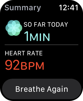 A summary of my breathing session... 1 minute!