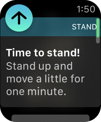 An alert telling me that I need to stand!