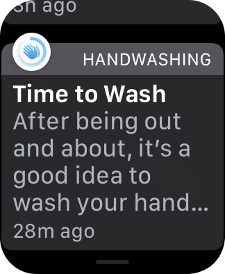 An alert to wash my hands!