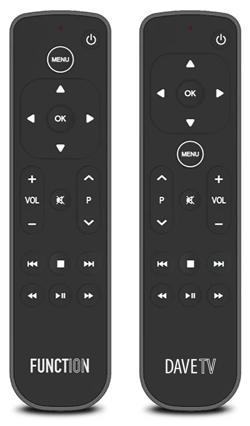Function 101 remote next to a Dave revised remote.