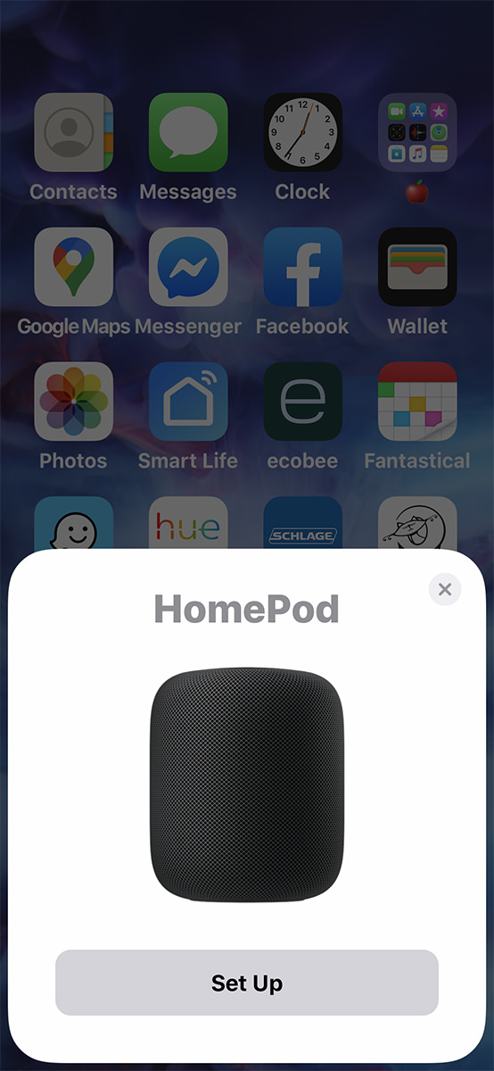 My iPhone asking me if I want to setup my HomePod