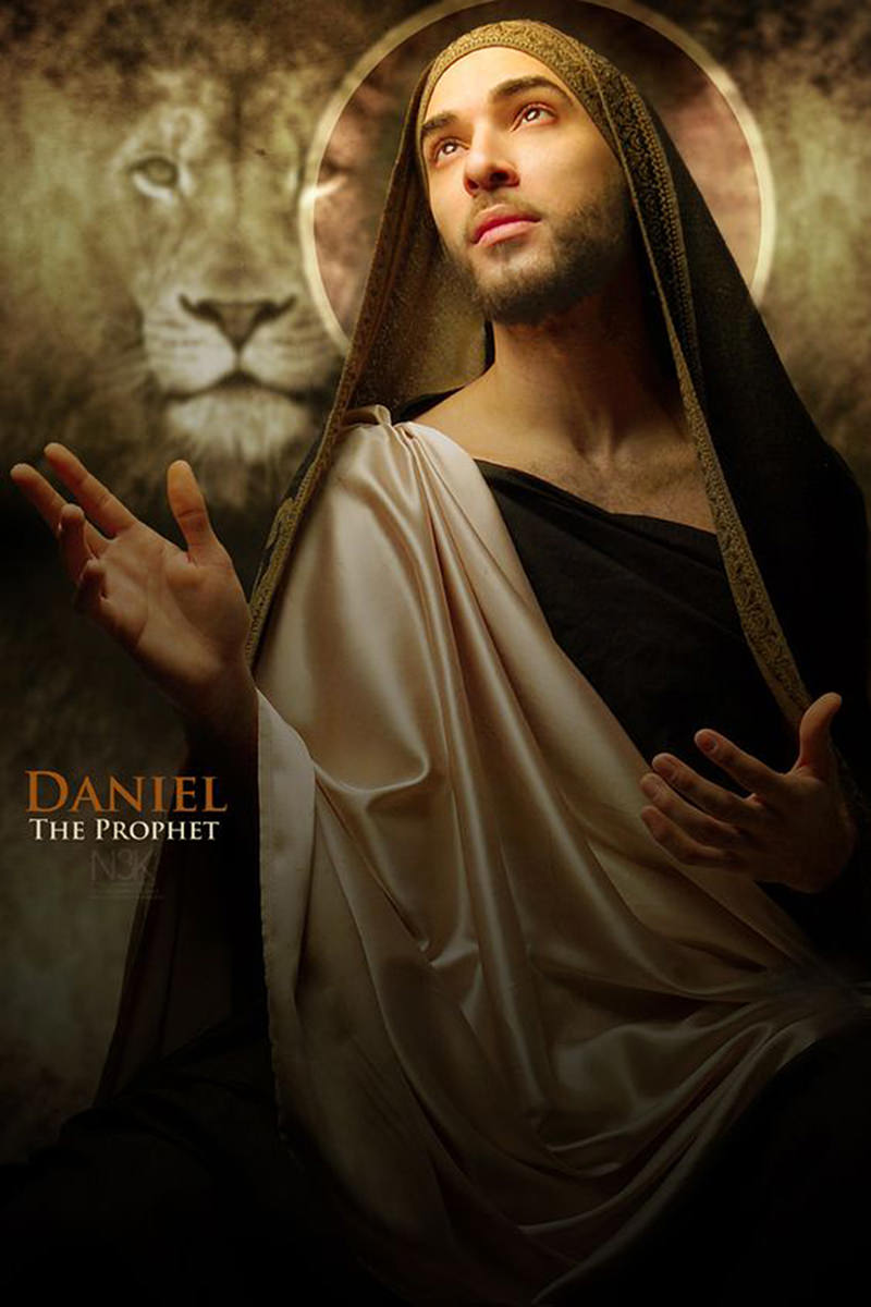 The Prophet Daniel with a halo behind his head as photographed by James Lewis..