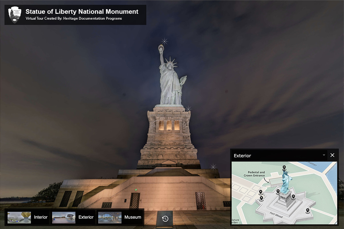 The Statue of Liberty in the Nighttime.