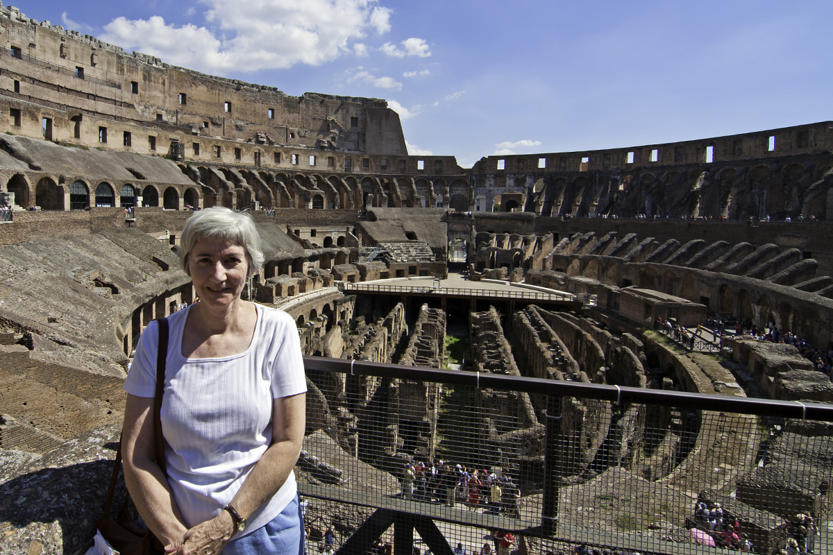 Mom at The Colosseum in Rome.