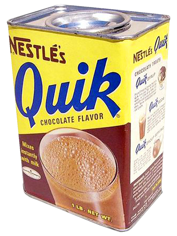 A vintage tin of original Nestlé Quik.