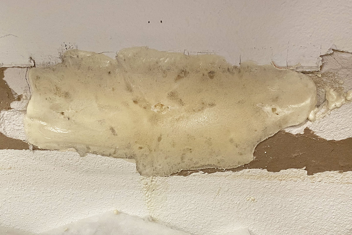 Foam perfectly patched in my wall holes.