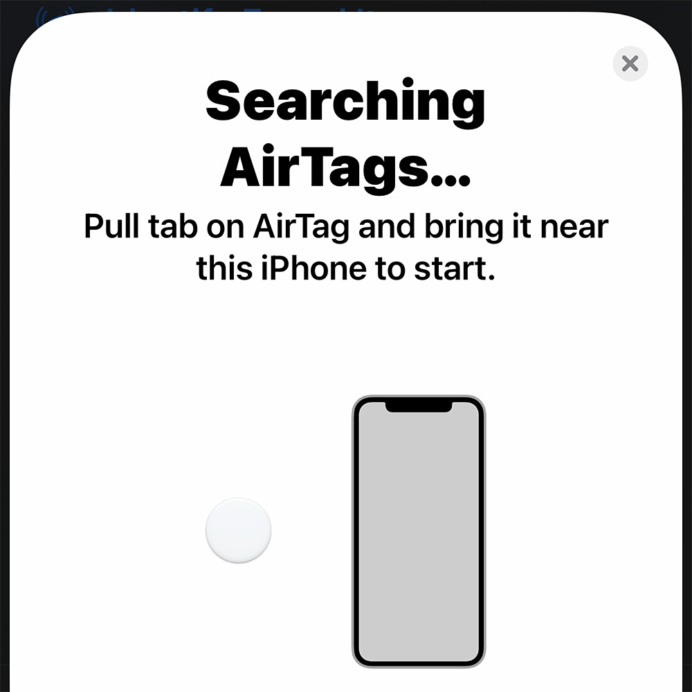 My iPhone searching for AirTags.