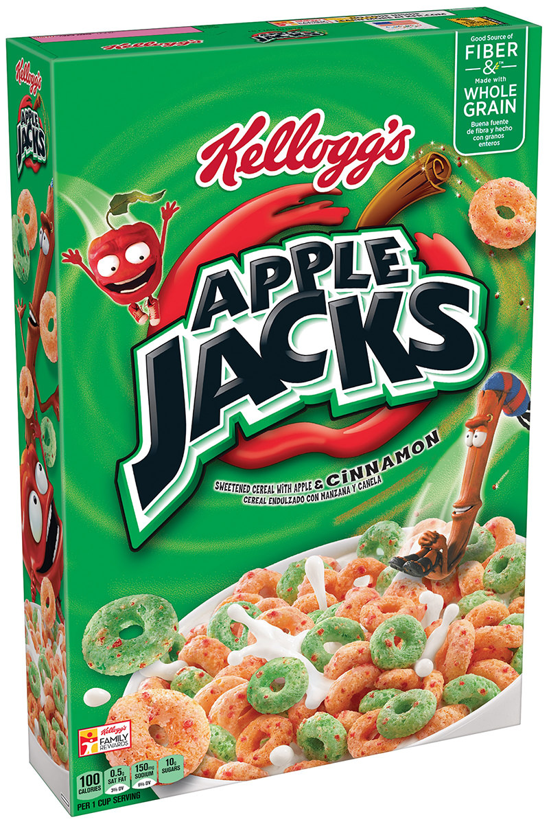 A box of Apple Jacks cereal.