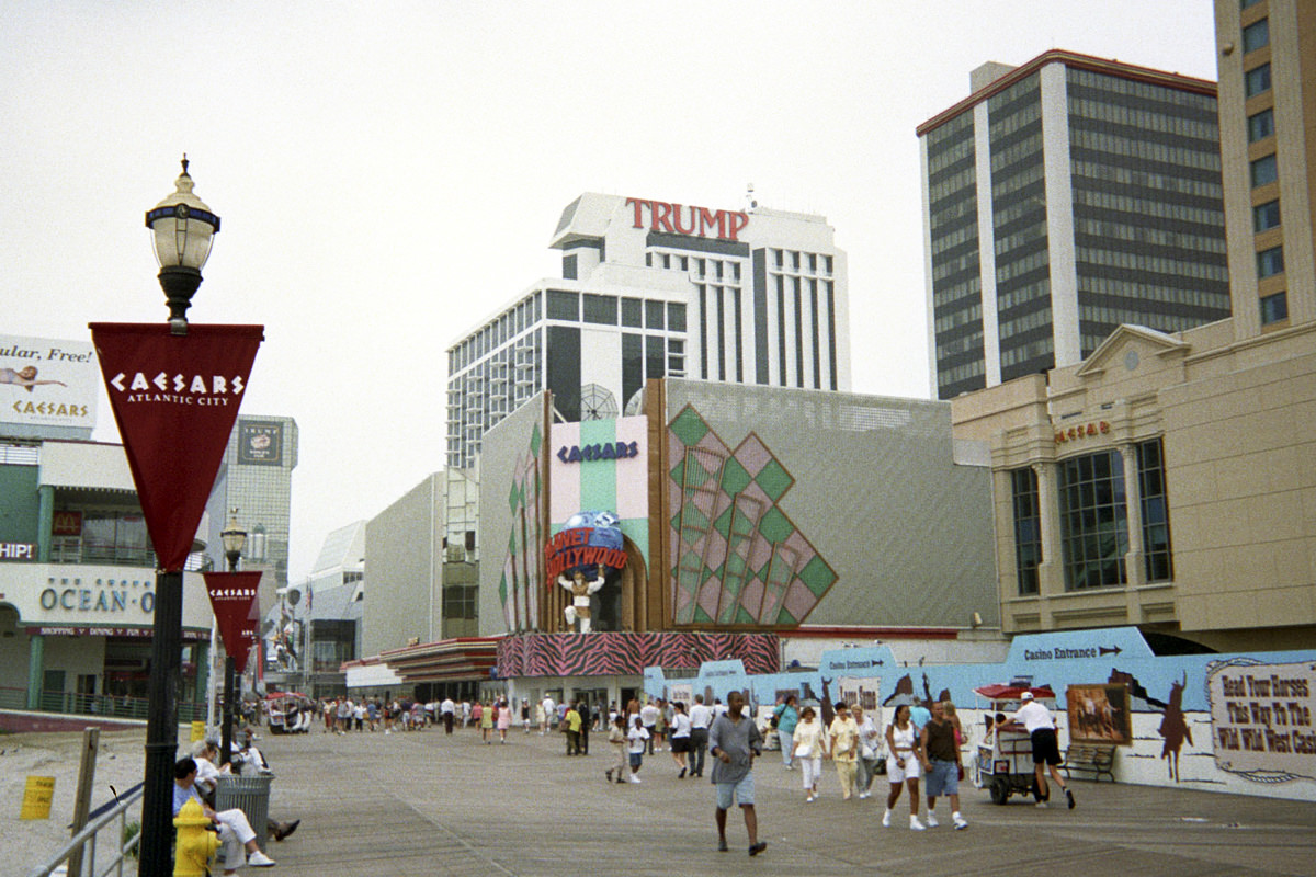 Planet Hollywood Atlantic City with Trump Plaza behind it.