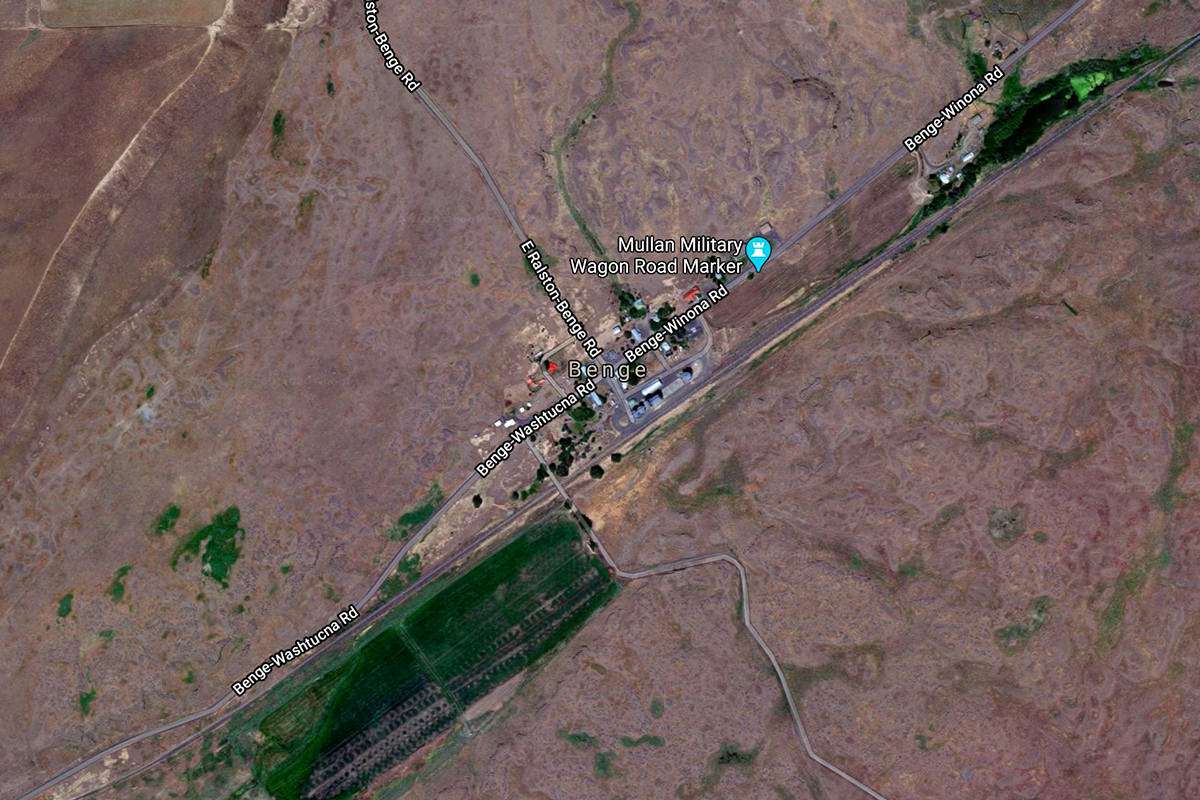 Satellite View of Benge, Washington.