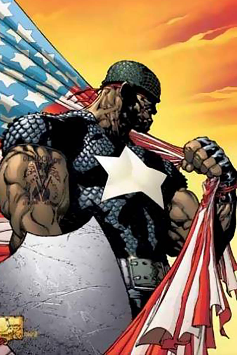 Isaiah Bradley Captain America from the Marvel Comics.