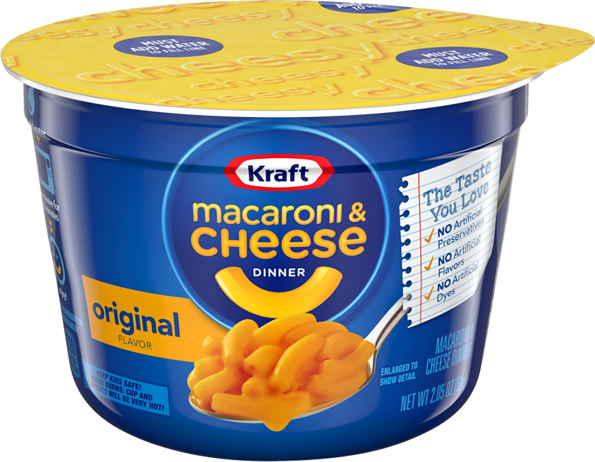 Kraft Macaroni and Cheese single serve cup.