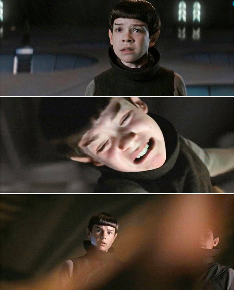 Lil' Spock beating the crap out of a fellow student.