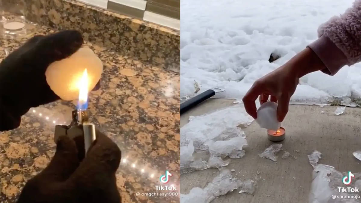 TikTok users trying to melt snow.