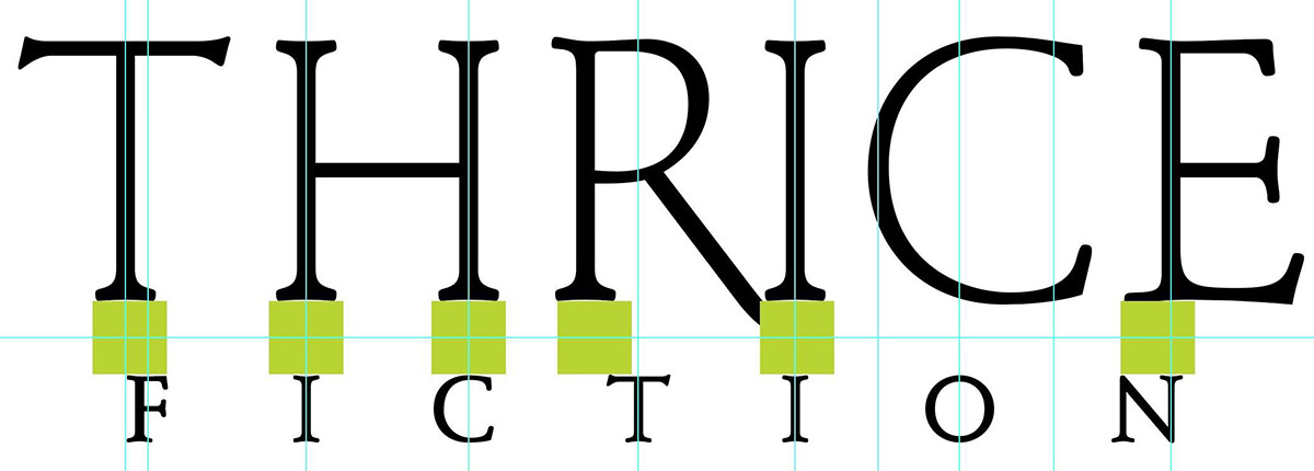 Thrice Fiction Logo Start on my Adobe Illustrator Drawing Board