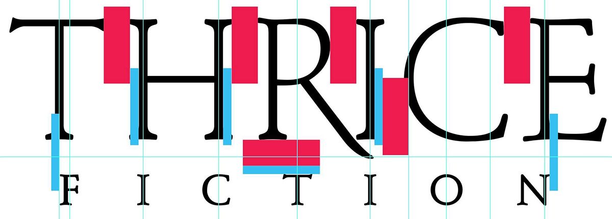 Thrice Fiction Logo Start on my Adobe Illustrator Drawing Board