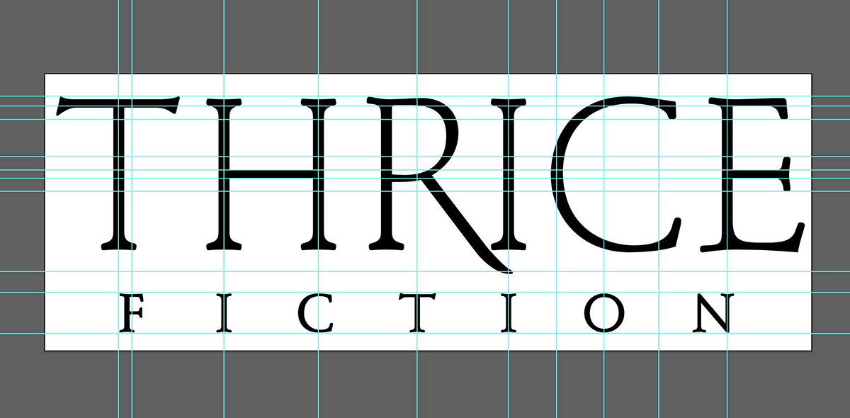 Thrice Fiction Logo Start on my Adobe Illustrator Drawing Board