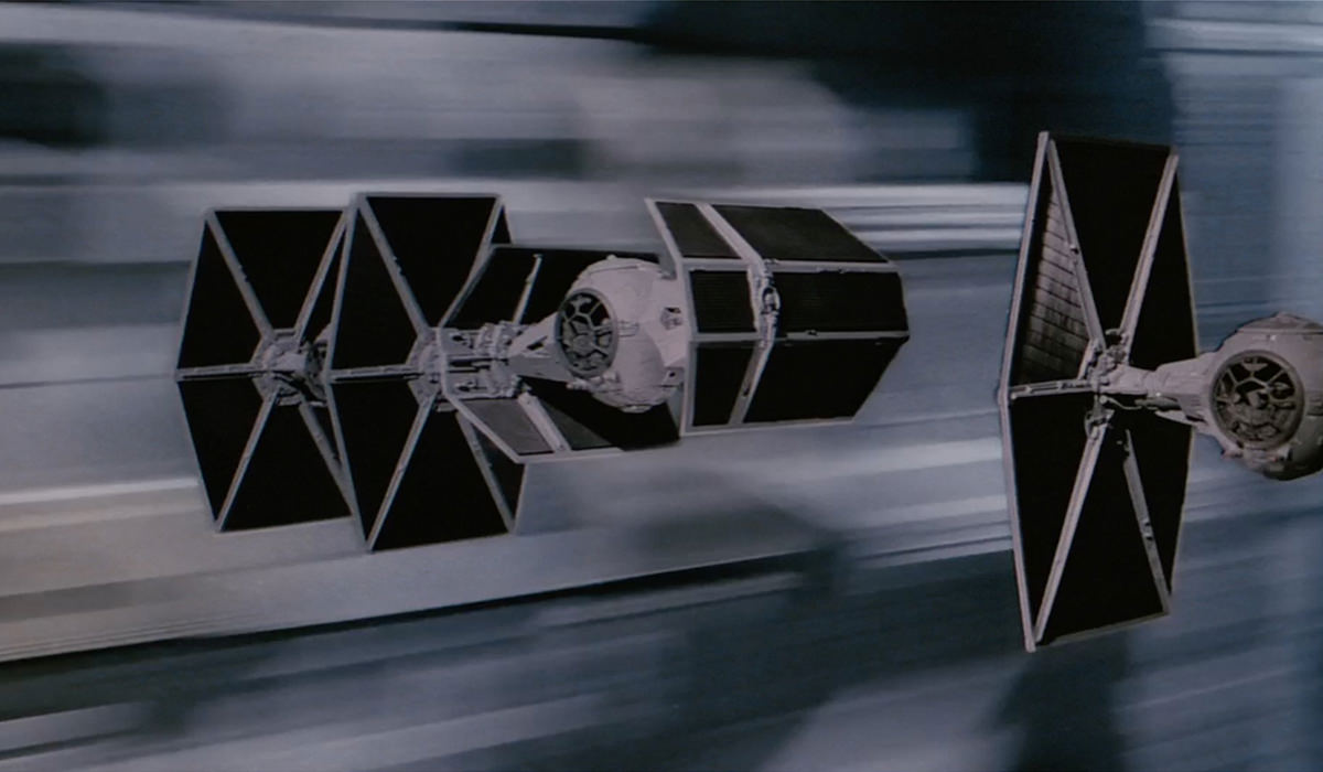 Empire space ships in the trench at the end of Star Wars!