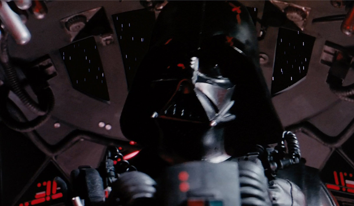 Darth Vader inside his custom TIE fighter!