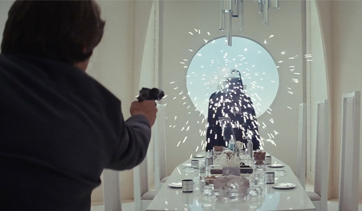 Darth Vader deflects the photon blast!