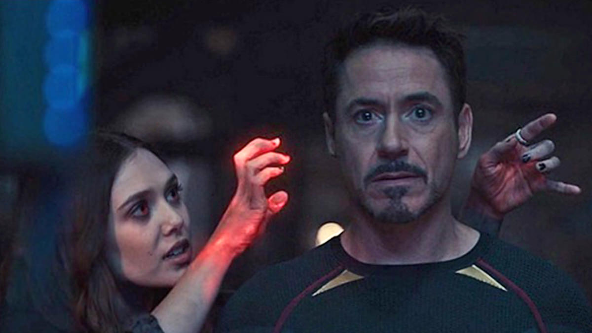 Wanda controlling Tony Stark's mind in Age of Ultron.