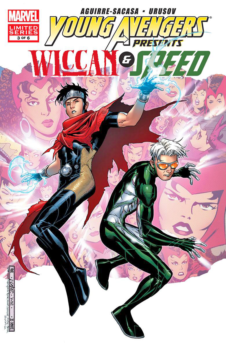 A Young Avengers comic book cover featuring Wiccan and Speed.