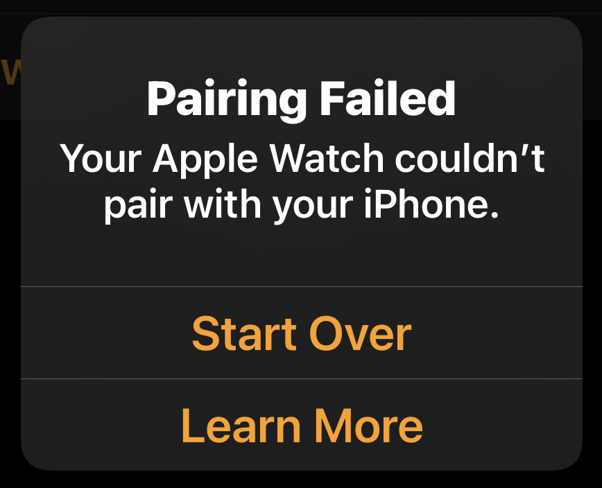 Apple watch pairing best sale failed ios 12