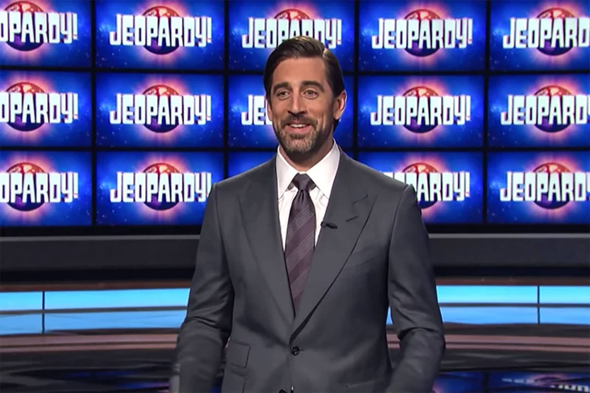 Aaron Rodgers hosting Jeopardy