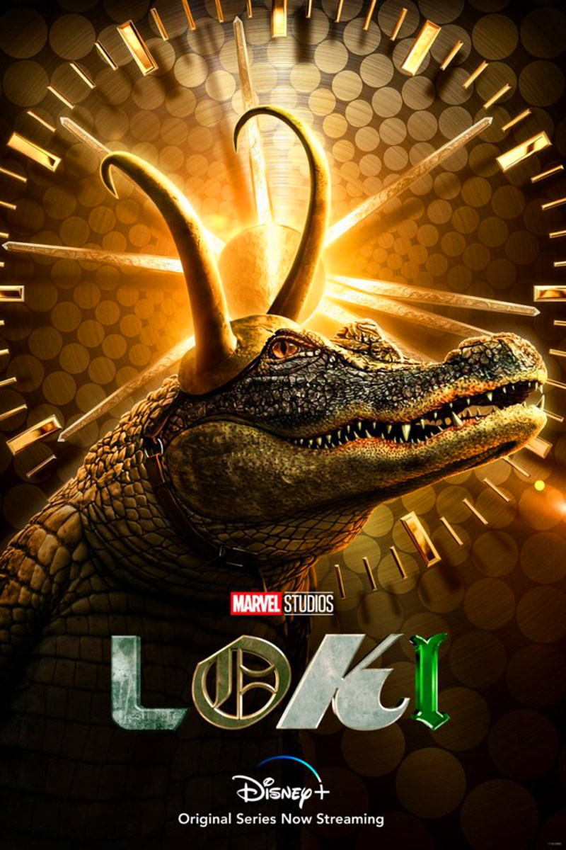 A poster for Aligator Loki... wearing Loki's horned helmet.