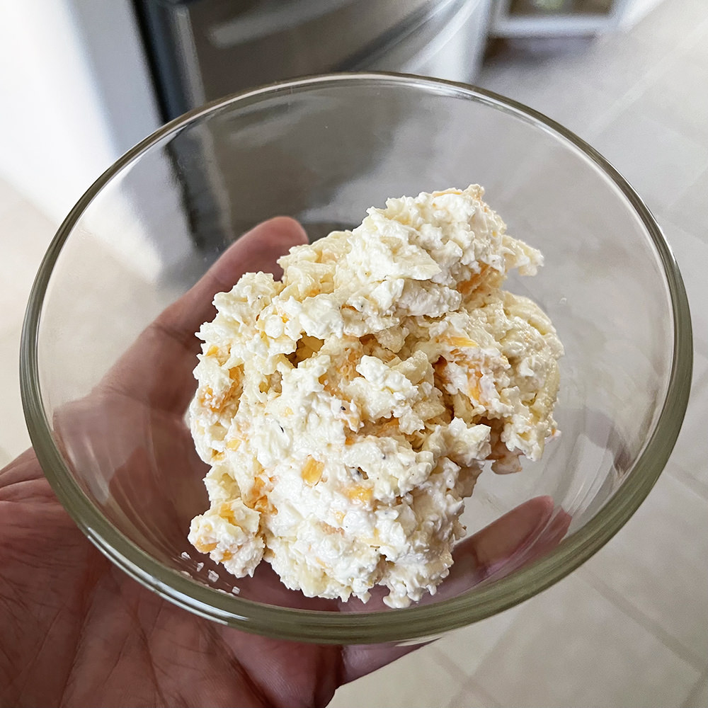 A photo of my grandma's chip dip.