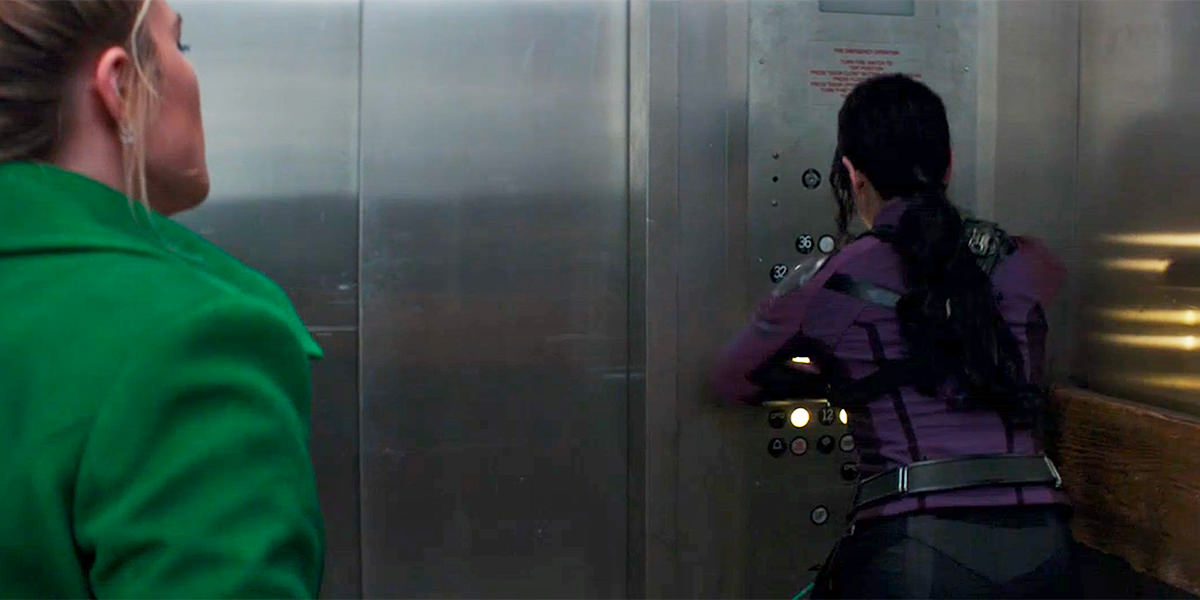 Kate manages to press ALL the elevator buttons