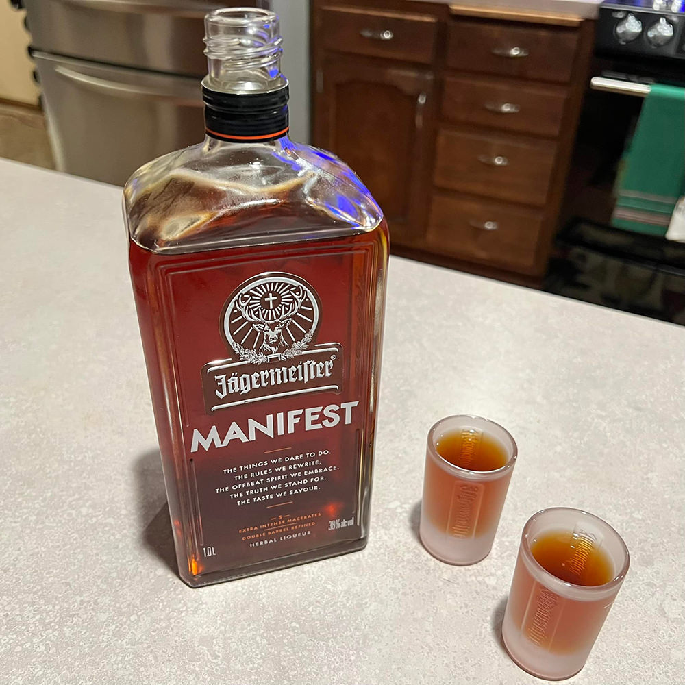 A bottle of Jager Manifest