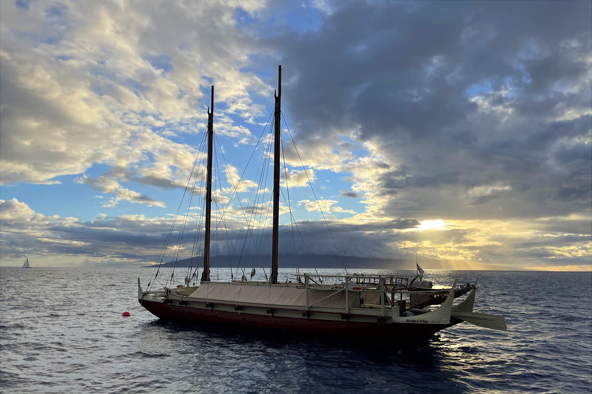 A boat off the coast of Lahaina.